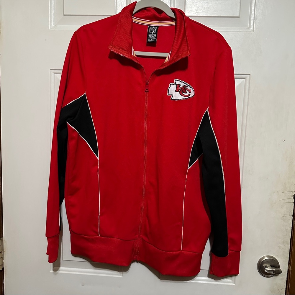NFL Team Apparel Full Zip Kansas City Chiefs Track Jacket Mens‎ Medium Red/Black